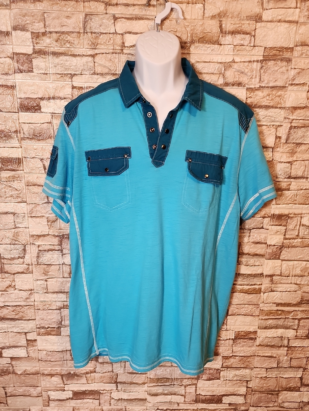 Inc International Concepts Blue Polo T - Shirt